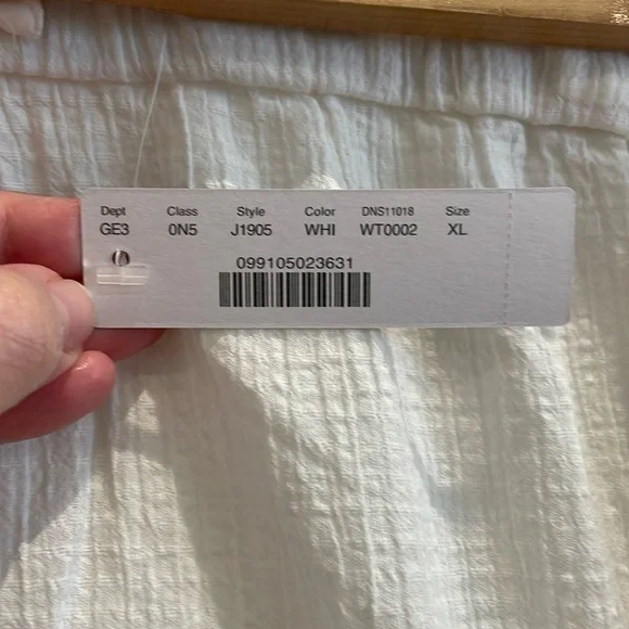 J. Crew White- Navy Wide-Leg Pants- drawstring SZ XL NWT - Picture 2 of 4